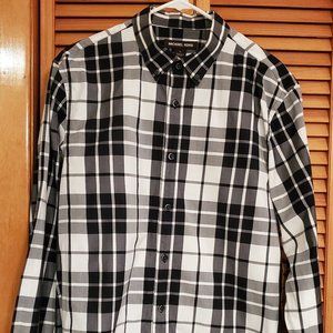 Michael Kors Tailored Fit Plaid Dress Shirt L